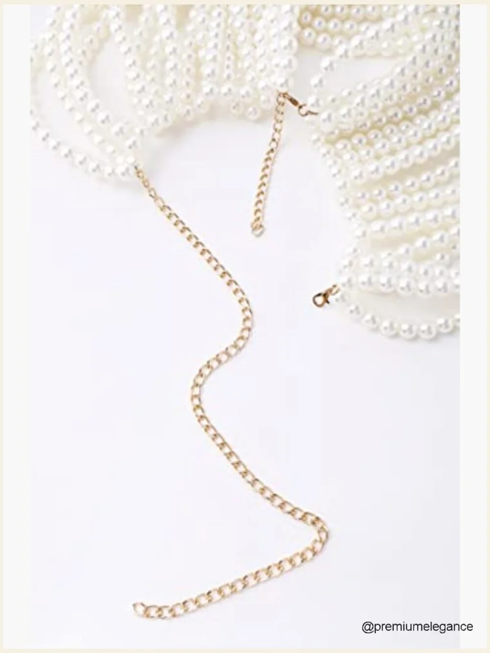 Vintage Pearl Body Chain Necklace Top Shawl Handmade Jewelry for Party